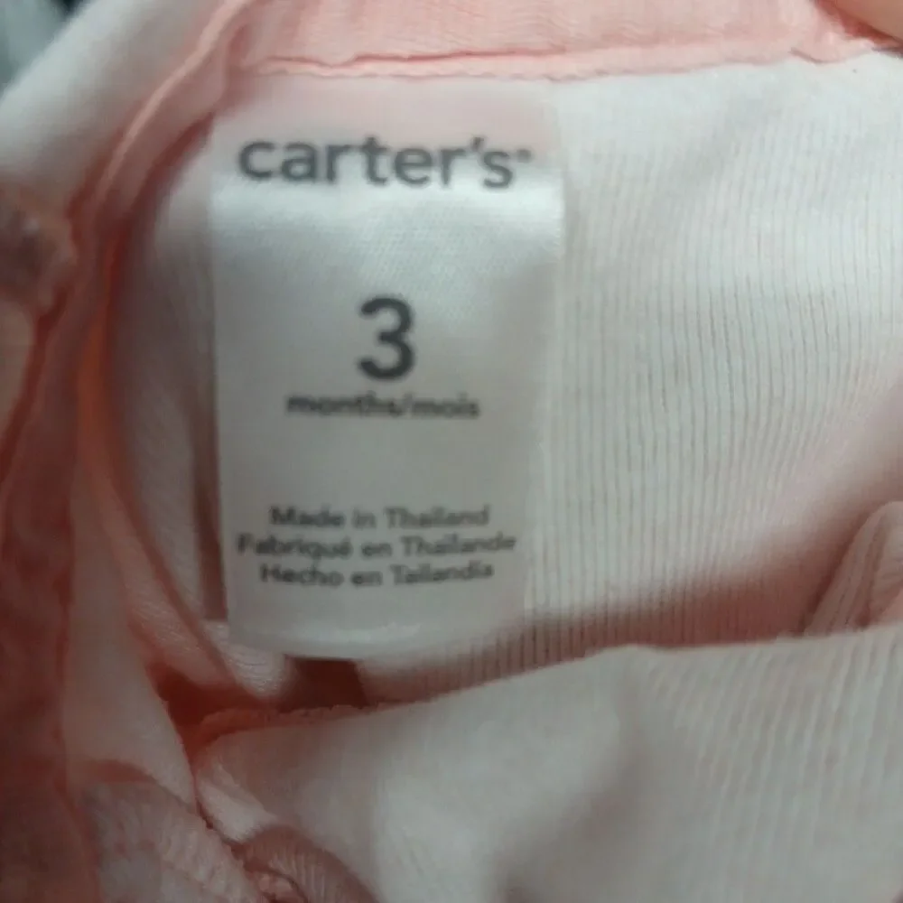Carter’s Baby Girl 3 Mth  snap  Light Pink Sweater Top long Sleeve and hoddie
